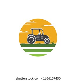 tractor farmer  icon vector illustration design template