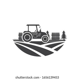 plantilla de diseño de ilustración vectorial de icono de tractor