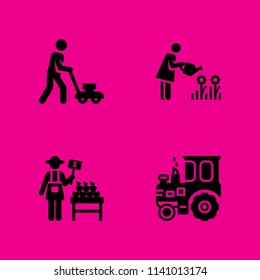 tractor, farmer, farmer and farmer icons set. Vector graphic design for web and application