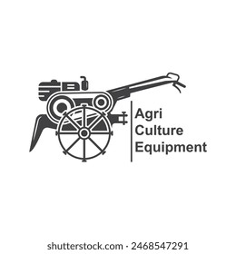 Tractor farming logo vehicle heavy equipment silhouette, farm land, agriculture logo design with creative idea