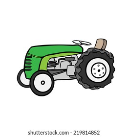 Tractor farming machine cartoon vector