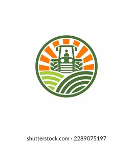 tractor farms logo design, elegant, powerful, clean and modern and sophisticated
