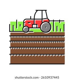 tractor field color icon vector. tractor field sign. isolated symbol illustration
