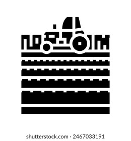 Vector de icono de glifo de campo de tractor. signo de campo de tractor. ilustración de símbolo aislado