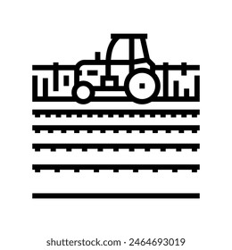tractor field line icon vector. tractor field sign. isolated contour symbol black illustration