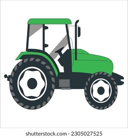 Tractor, Field Work Heavy Agricultural Machinery Cartoon. illustration vehicle tractor for farm. Premium vector