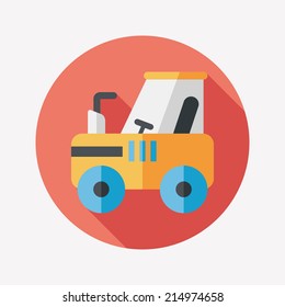 tractor flat icon with long shadow,eps10