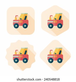 tractor flat icon with long shadow,eps10