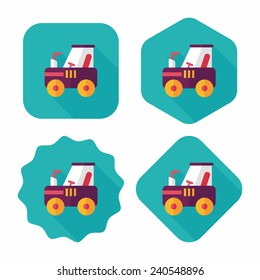 tractor flat icon with long shadow,eps10