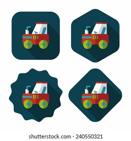 tractor flat icon with long shadow,eps10
