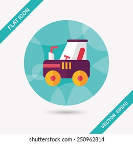tractor flat icon with long shadow,eps10