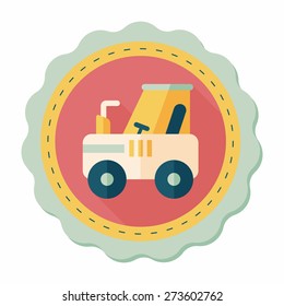 tractor flat icon with long shadow,eps10