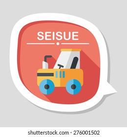 tractor flat icon with long shadow,eps10