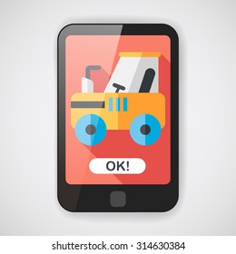 tractor flat icon with long shadow,eps10