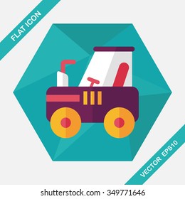 tractor flat icon with long shadow,eps10