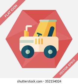 tractor flat icon with long shadow,eps10