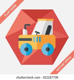 tractor flat icon with long shadow,eps10