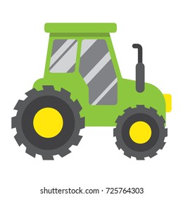 Tractor flat icon, transport and vehicle, agriculture sign vector graphics, a colorful solid pattern on a white background, eps 10.