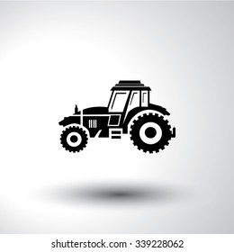 Tractor flat sign icon