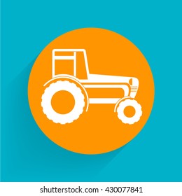Tractor in flat style.
