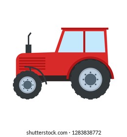 Tractor Flat Style Red Tractor Isolated Stock Vector (Royalty Free ...