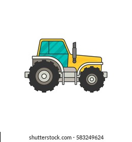 Tractor flat vector