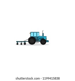 tractor flat vector farm object