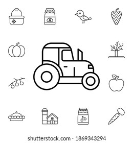 Tractor flat vector icon in autumn pack