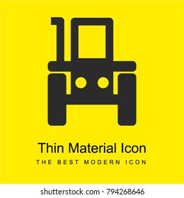 Tractor front bright yellow material minimal icon or logo design