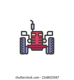 Tractor front filled outline icon, line vector sign, linear colorful pictogram isolated on white. Symbol, logo illustration. Vector graphics