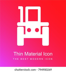 Tractor front red and pink gradient material white icon minimal design