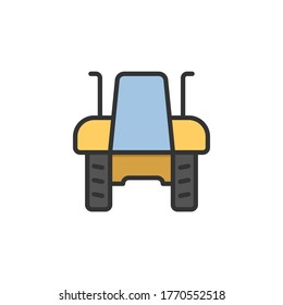 Tractor front vector icon symbol tools isolated on white background