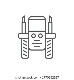 Traktorvorderseiten-Vektorsymbol-Tools einzeln auf weißem Hintergrund
