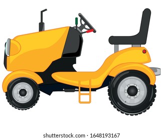 Tractor garden on white background is insulated