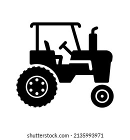 Tractor Glyph Icon Black Design