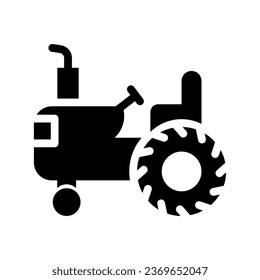 gráfico vectorial de ilustración de icono de glifo tractor. Ilustración de elemento simple gráfico vectorial, adecuado para aplicaciones, sitios web y presentaciones aisladas en fondo blanco