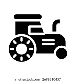 tractor glyph icon illustration vector graphic. Simple element illustration vector graphic, suitable for app, websites, and presentations isolated on white background