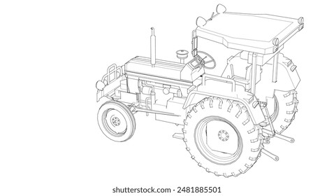 tractor graphic sketch 3d	illustration