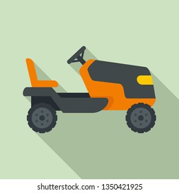 Tractor grass cutter icon. Flat illustration of tractor grass cutter vector icon for web design