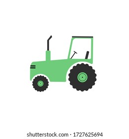 Tractor green color, icon, emblem, logo, agriculture, agribusiness vector illustration
