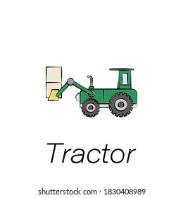 tractor hand draw icon. Element of farming illustration icons. Signs and symbols can be used for web, logo, mobile app, UI, UX