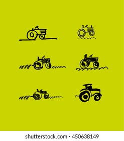 tractor hand drawn icon. simple vector illustration. Grown Locally Farm Fresh symbol