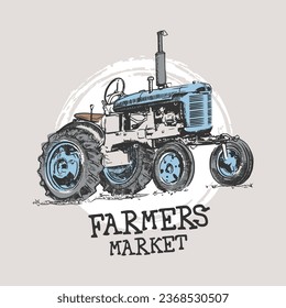 Tractor Hand Drawn Vector Illustration