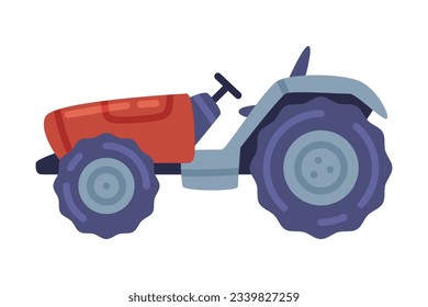 Tractor as Heavy Machinery for Agricultural Work Vector Illustration