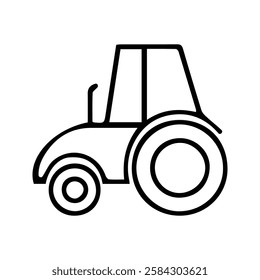 Tractor Icon. Agricultural Transportation Equipment. Farm Tractor Icon.