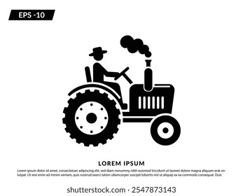 Tractor icon. Agriculture farm tractor icon. Farming Tractor Icon. EPS 10