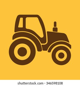 The tractor icon. Agrimotor symbol. Flat Vector illustration