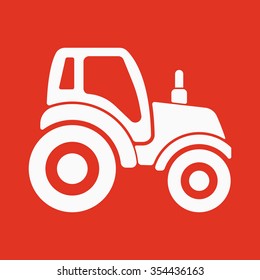 The tractor icon. Agrimotor symbol. Flat Vector illustration