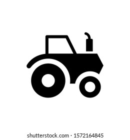 Tractor icon in black flat design on white background, linear style pictogram isolated on white, Symbol, logo illustration, Editable stroke, Pixel perfect