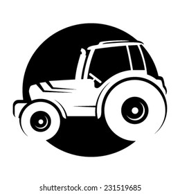 Tractor icon - black symbol isolated from background